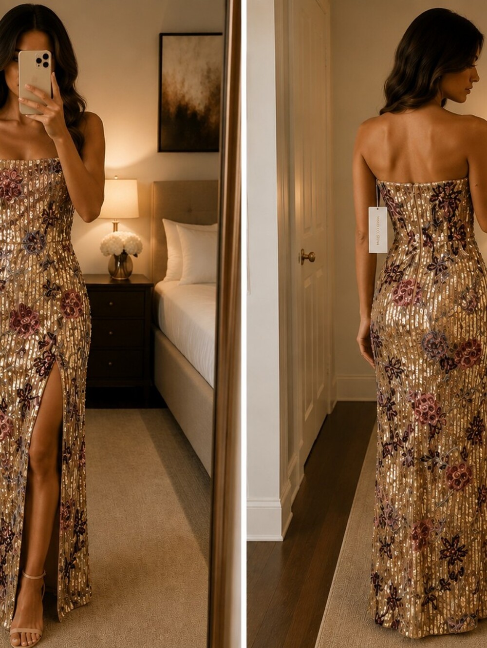 ✨ Mac Duggal Sequin Floral Midi Dress | NWT